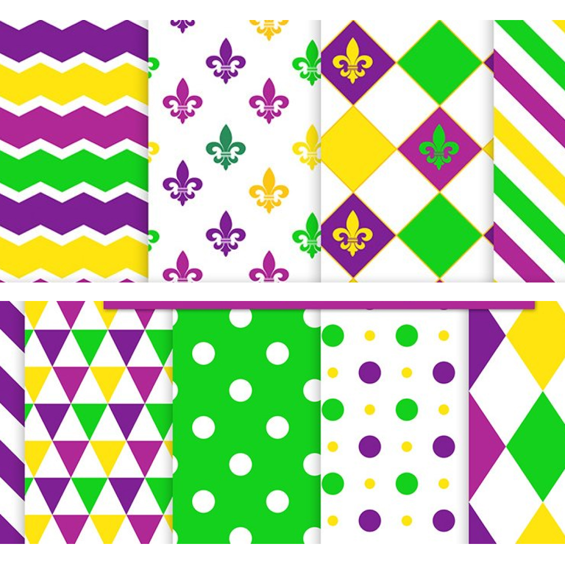 Mardi Gras Digital Paper cover.