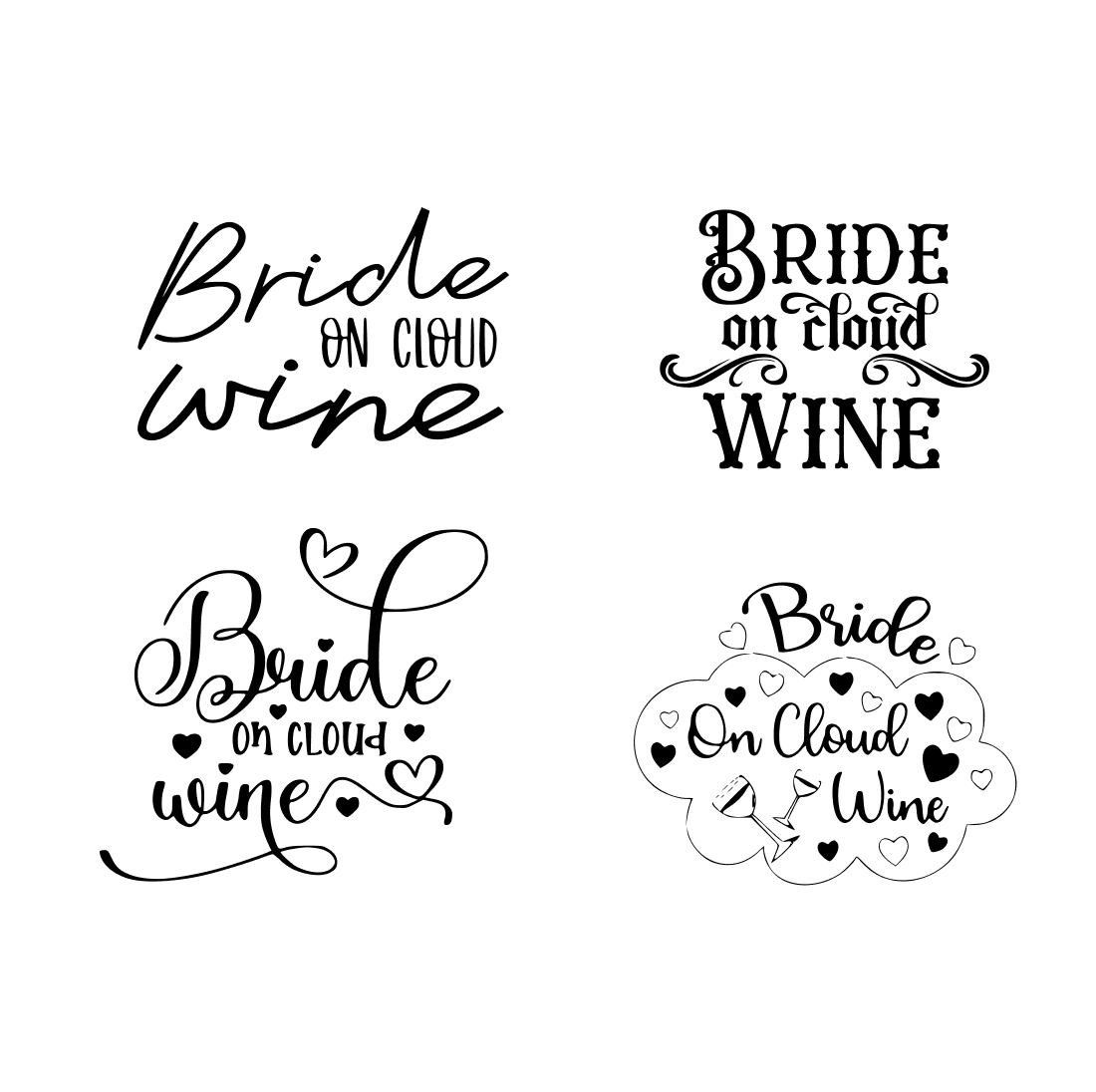 Bride on Cloud Wine SVG cover.