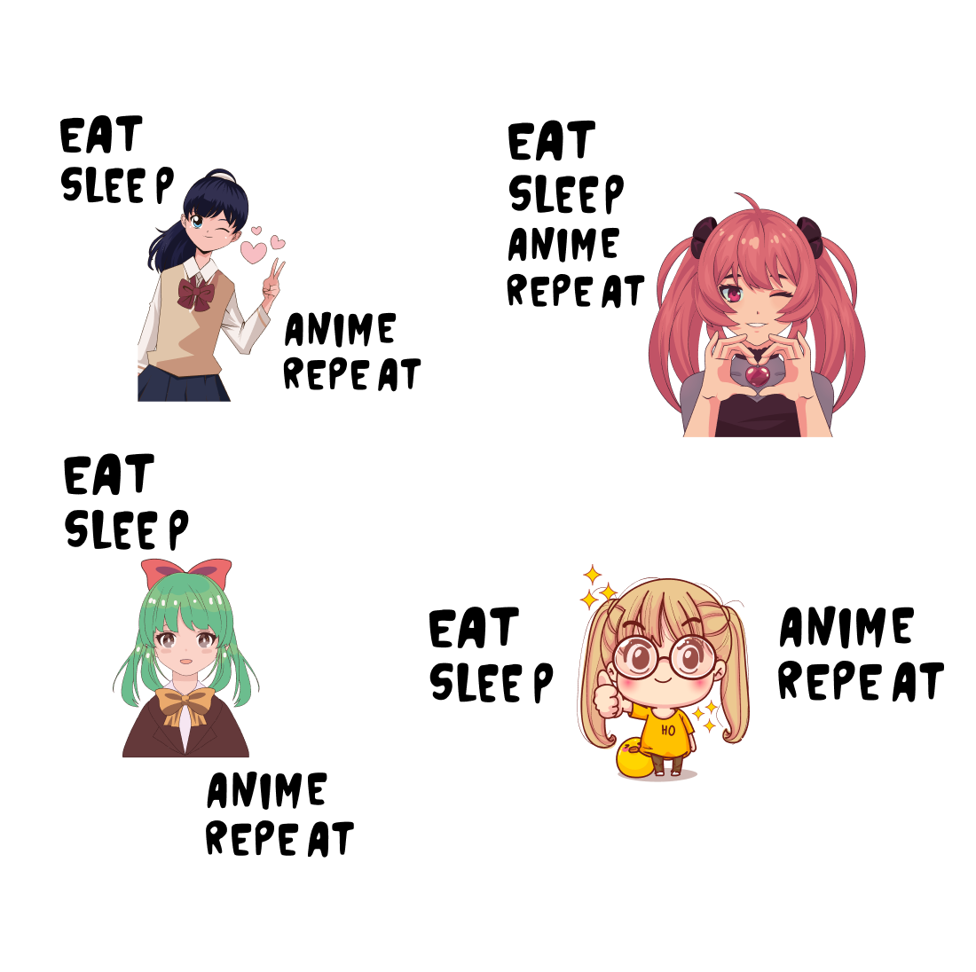 eat sleep anime repeat svg cover.