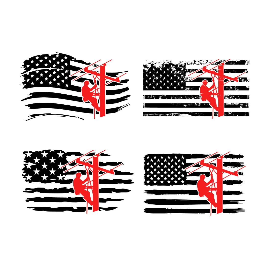 Lineman American Flag Svg Cover.