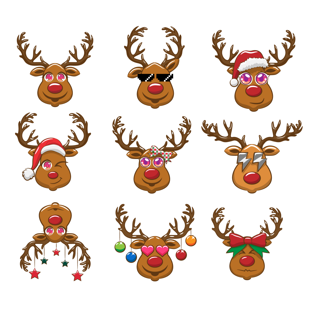 Reindeer Face SVG Free cover.