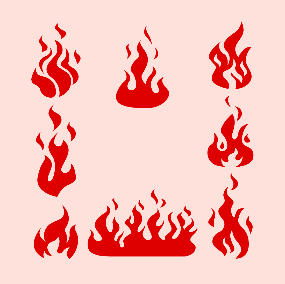 Flame Fire Black Contour PNG & SVG Design For T-Shirts