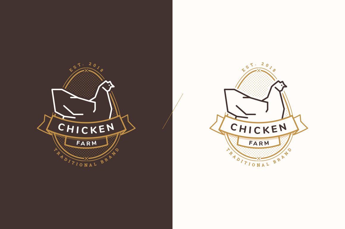 Cute chicken logo in a minimalistic style.