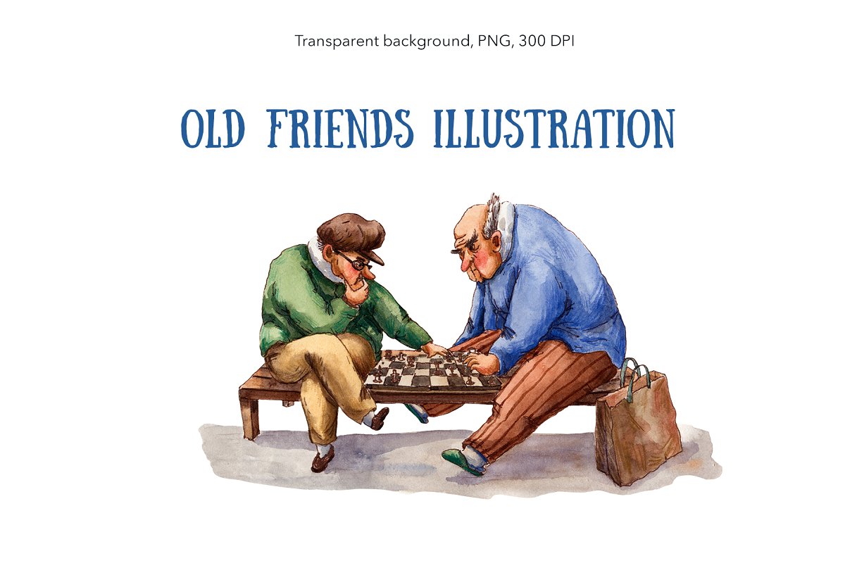 There are old friends illustration.