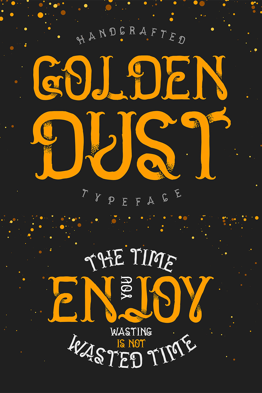 Golden Dust Typeface Design pinterest image.
