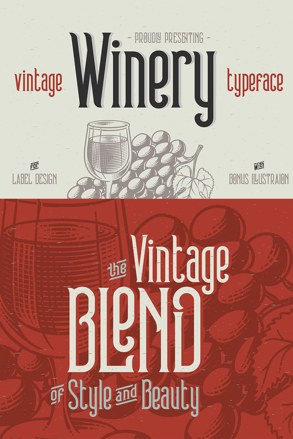 Pinterest image with Winery Typeface.