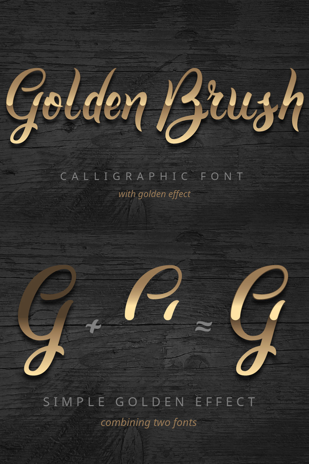 Font Calligraphy Golden Brush Design pinterest image.