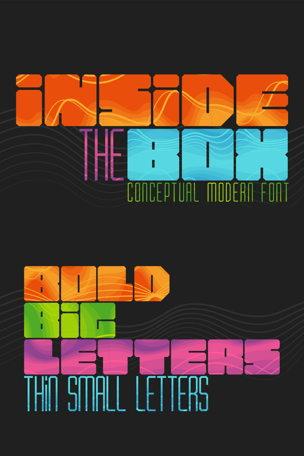 Inside the BOX Font Design and Seamless Patterns pinterest image.