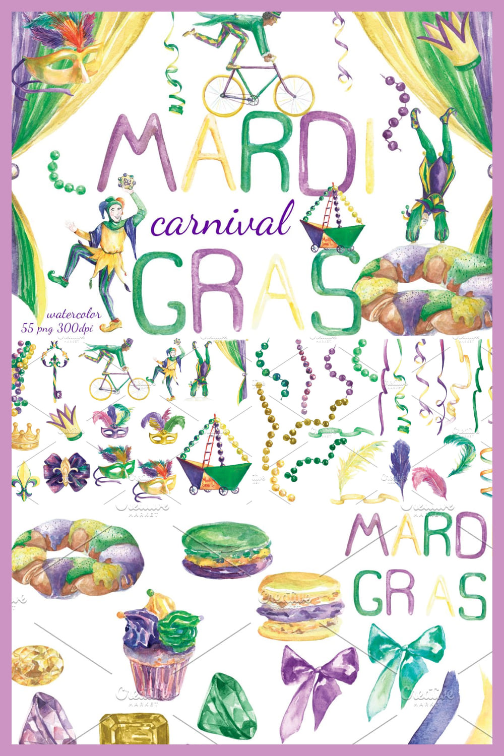03 mardi gras carnival clip art1000x1500 453