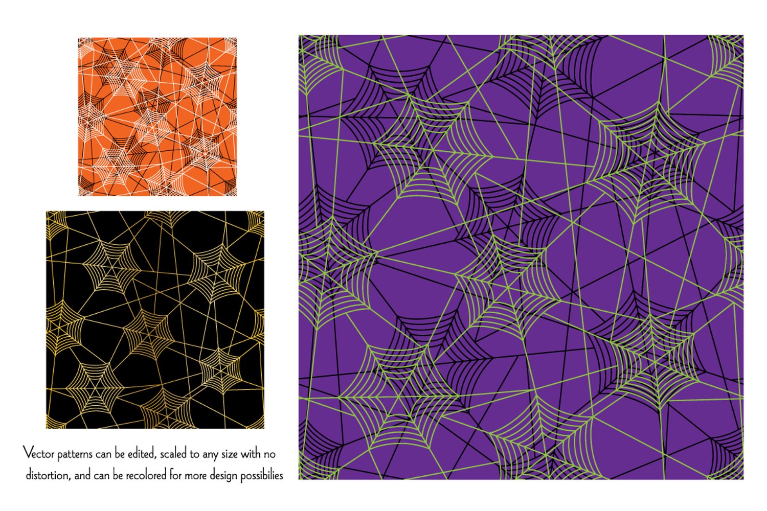 Vector patterns can be scaled to any size with no distortion.