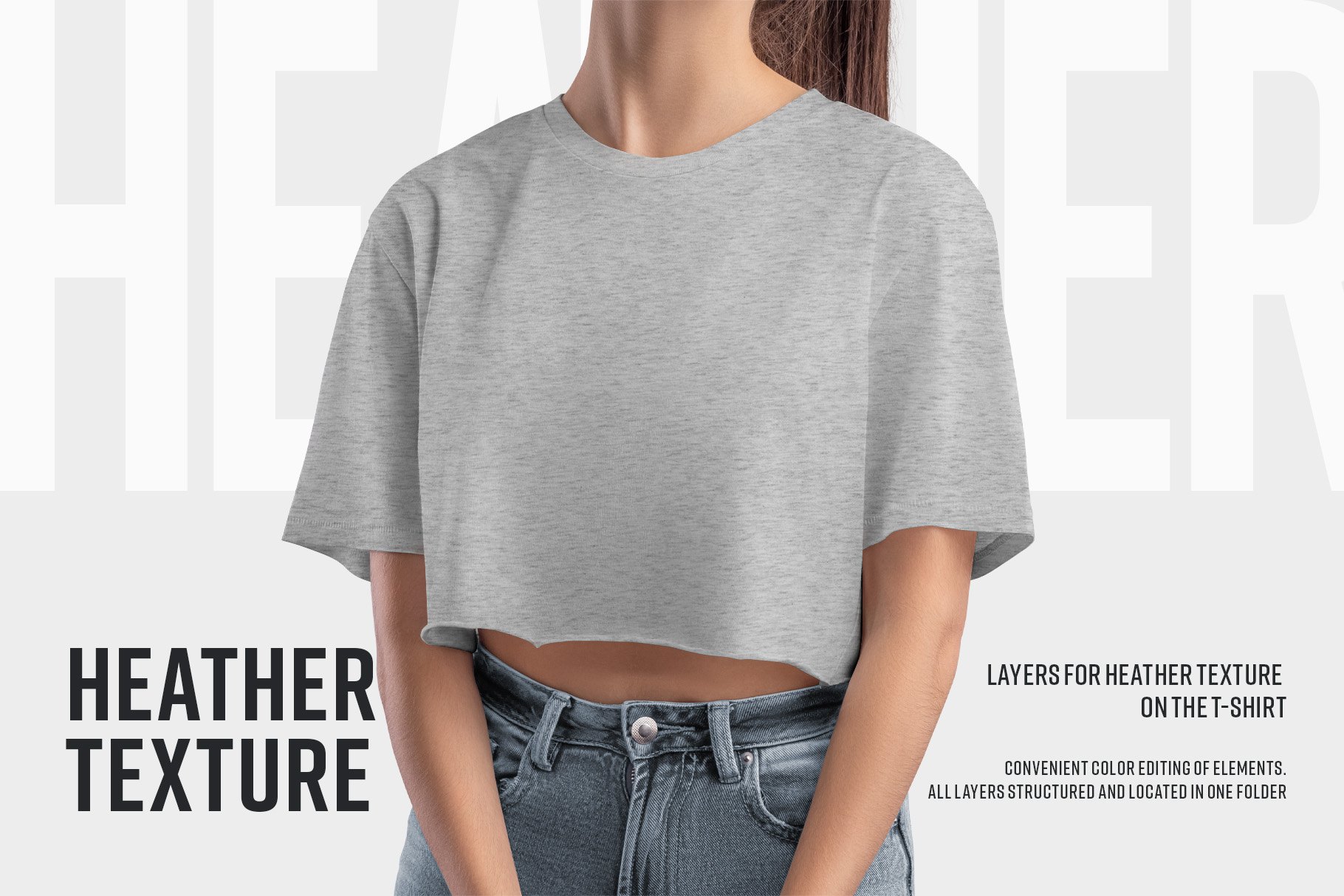 Mockups Crop Top Woman T-shirt Grey Design preview image.