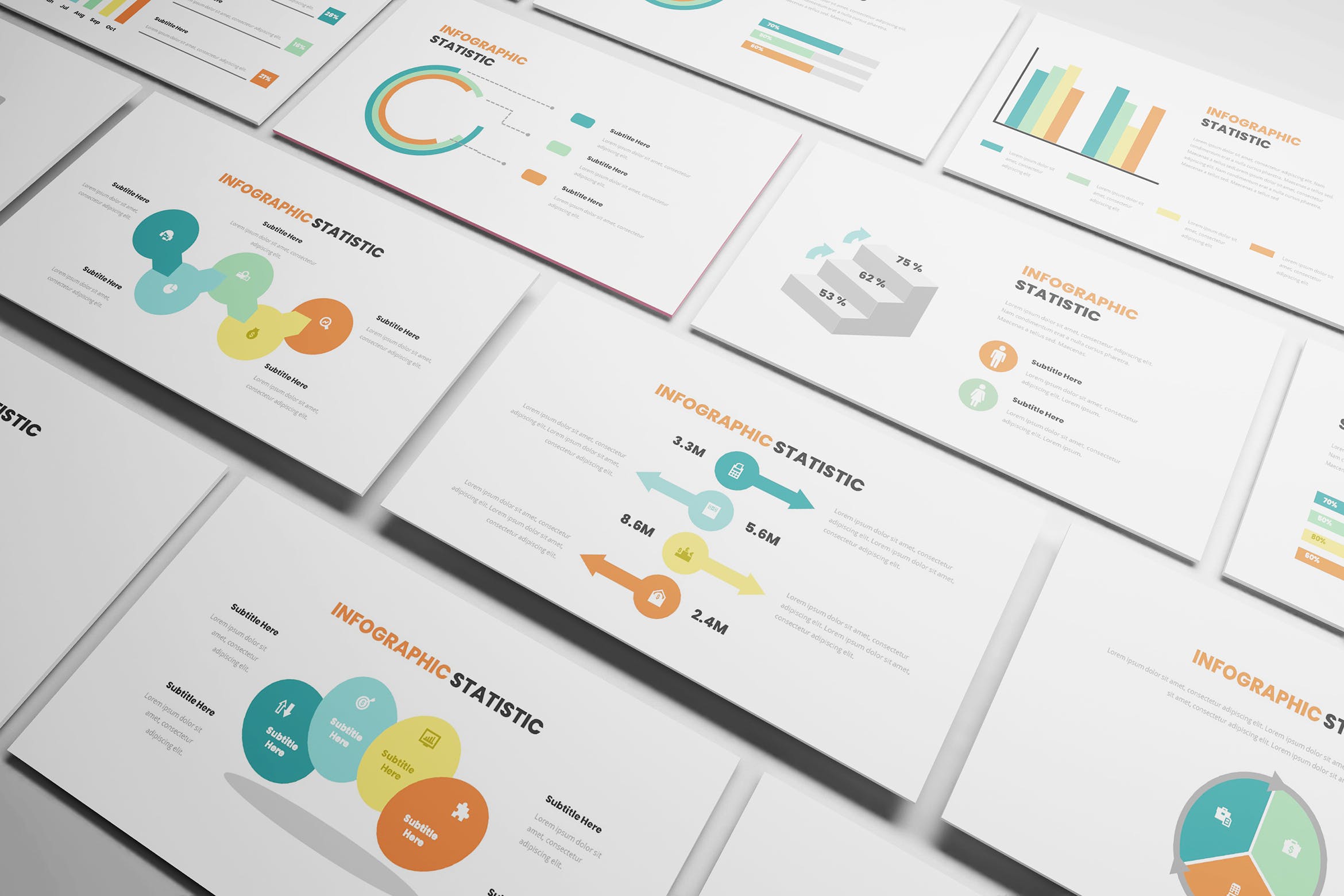 Cover image of Statistic Infographic Powerpoint Template.