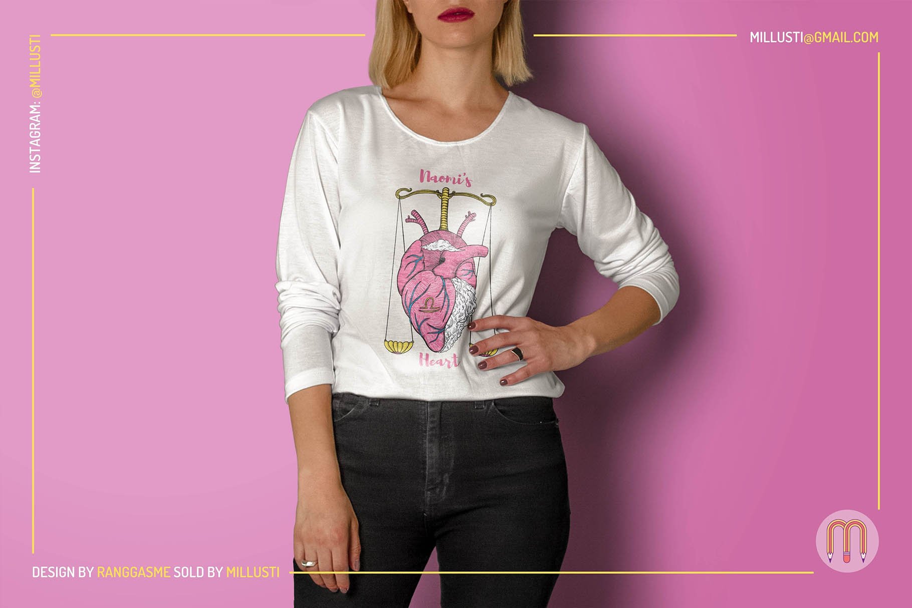 White women sweater with the anatomy heart.