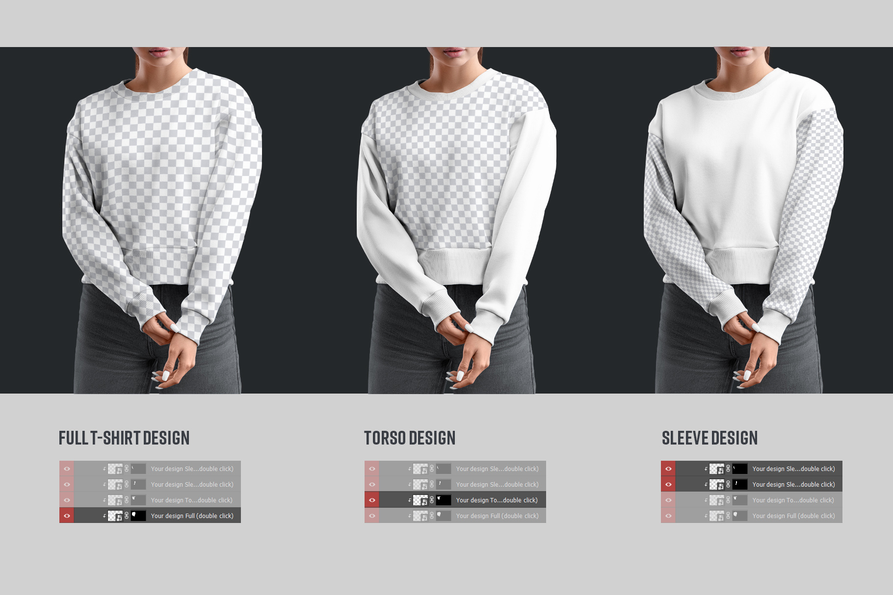 9 Mockups Woman Crop Top Sweatshirt design features.