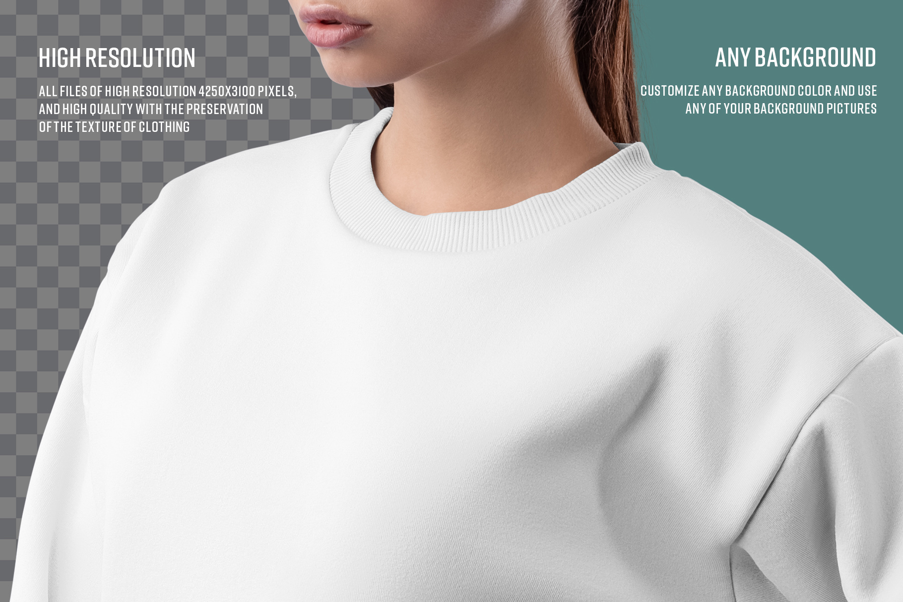 9 Mockups Woman Crop Top Sweatshirt with high resolution.