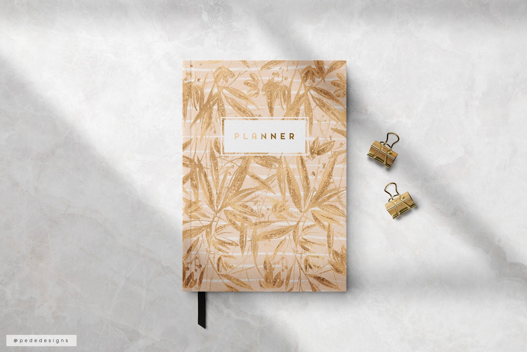 Warm notebook cover with the leaves.