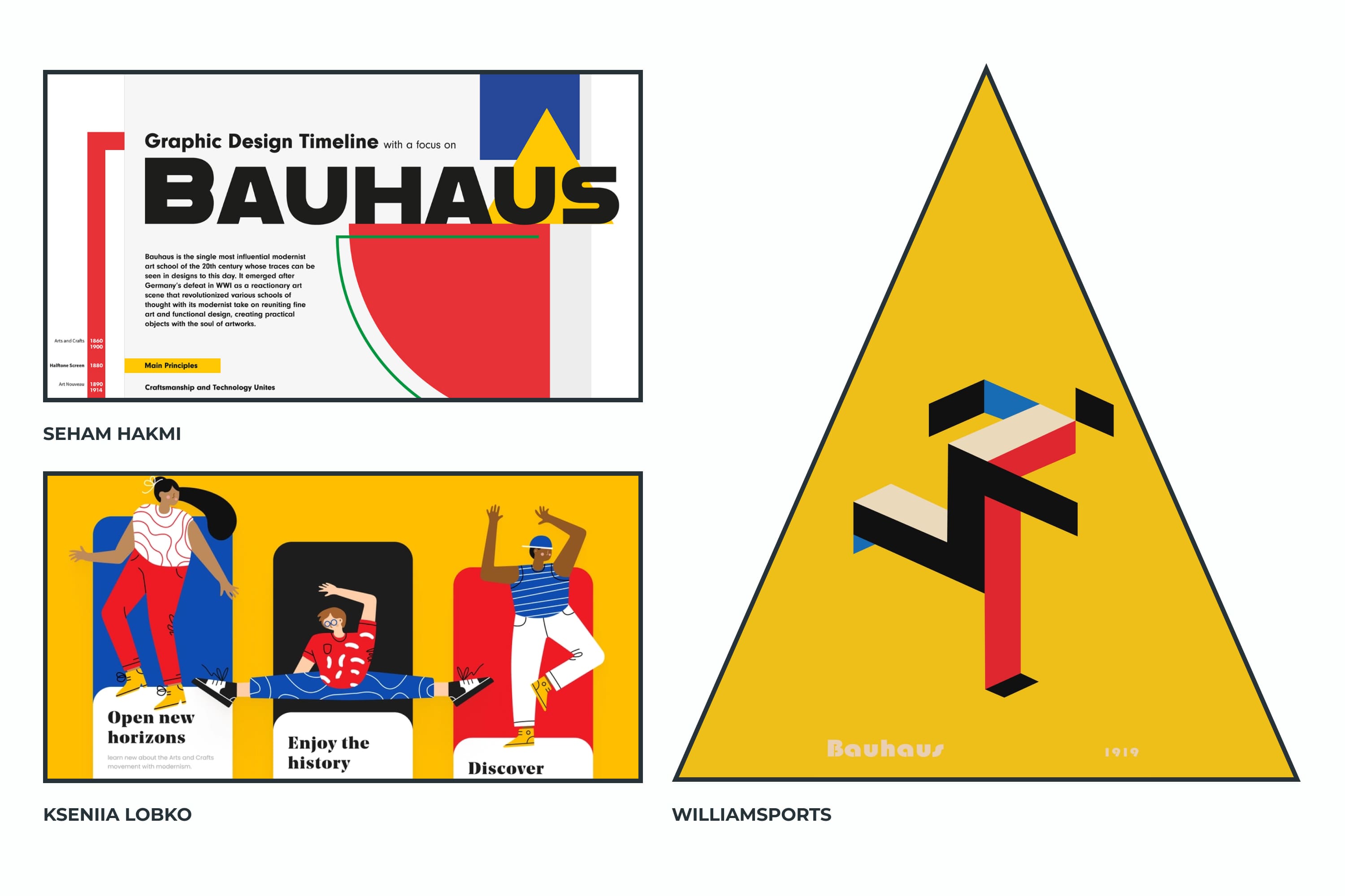 Examples of drawing pictures in Bauhaus style.
