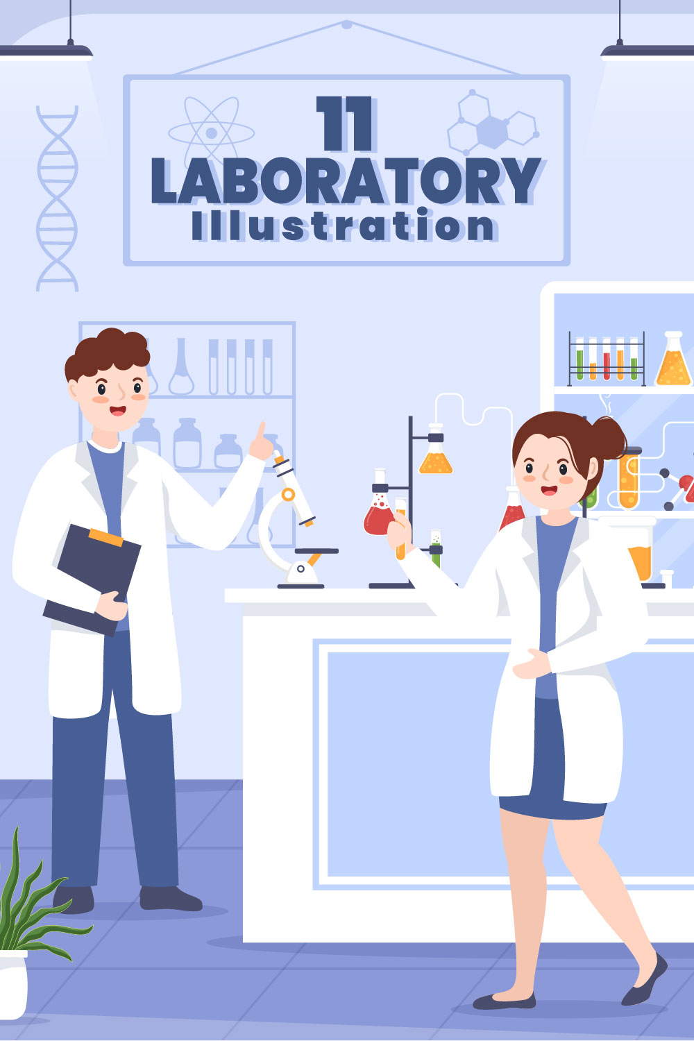 Laboratory Design Illustration pinterest image.