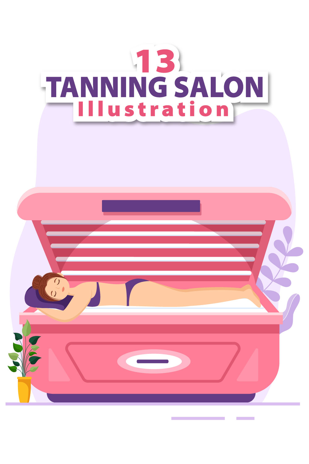 Tanning Salon Procedure Illustration pinterest image.