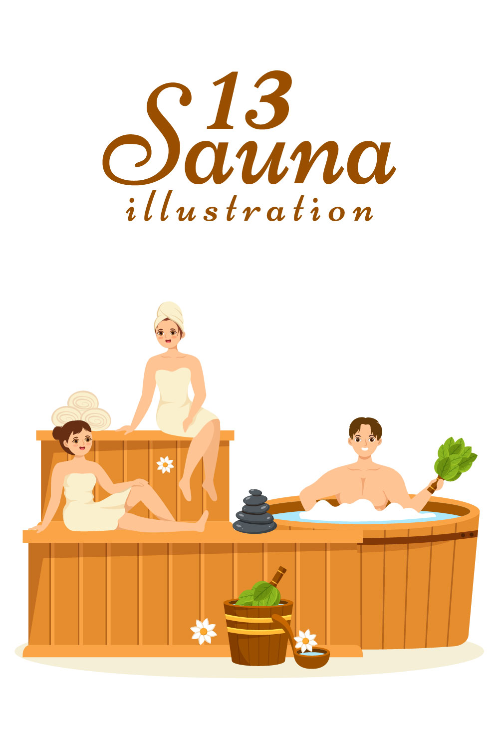 Irresistible image with people in the sauna.