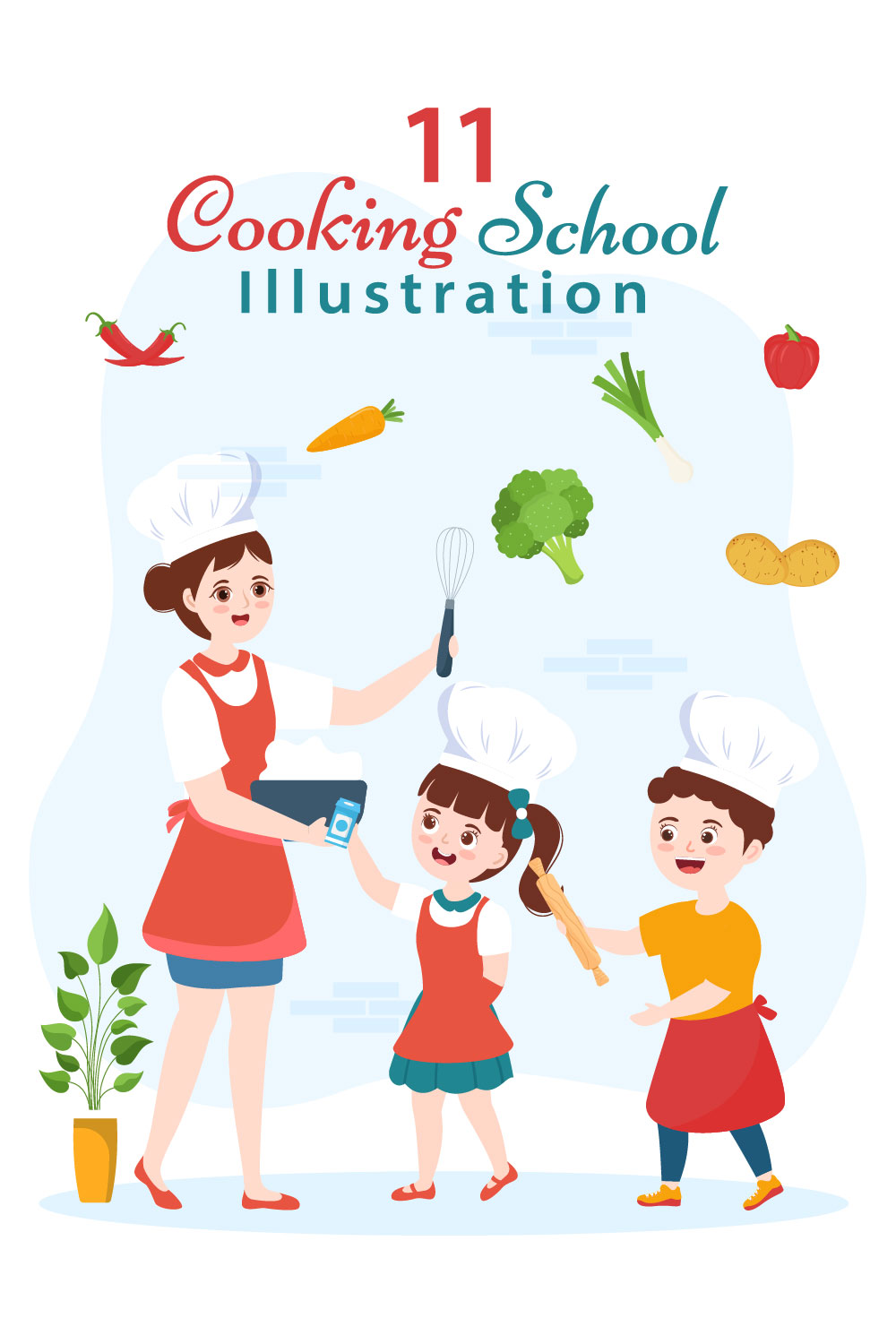 Gorgeous image with children being taught by the chef to cook.
