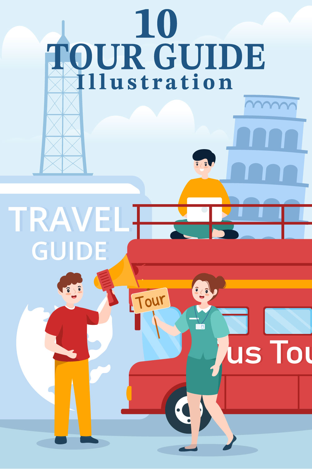 10 Travel Guide And Tour Illustration - pinterest image preview.