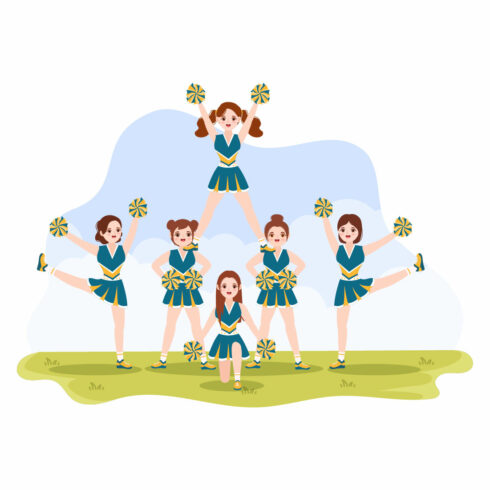 Enchanting image with dancing girls cheerleaders.