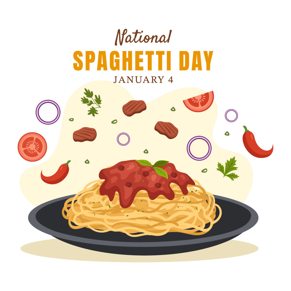 14 National Spaghetti Day Illustration - main image preview.