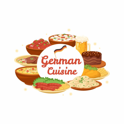 10 German Food And Drinks Illustration - main image preview.