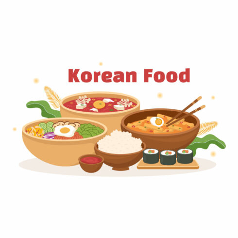 Korean Food Set Menu Illustration cover image.