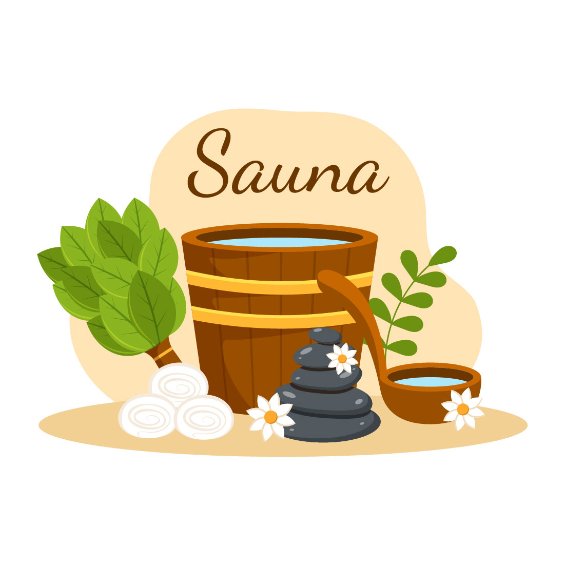 Great image with sauna accessories.