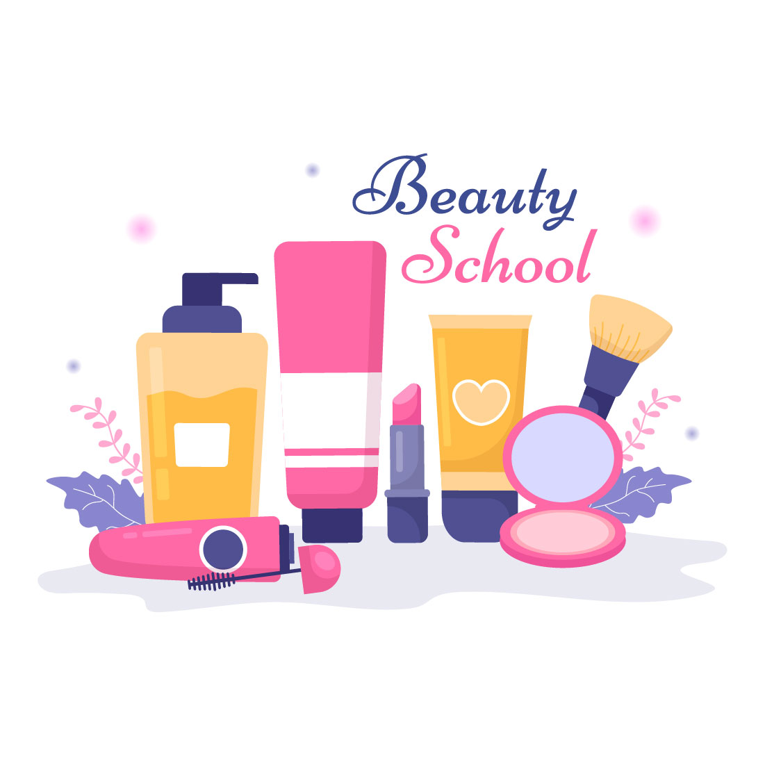 Colorful image with various cosmetics and creams.