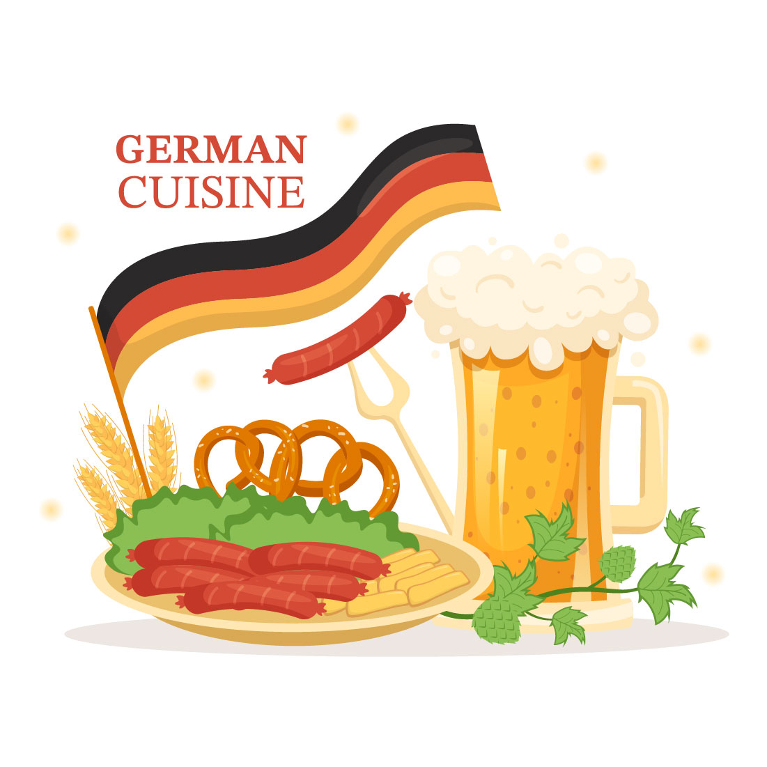 10 German Food And Drinks Illustration created by denayuneMV.