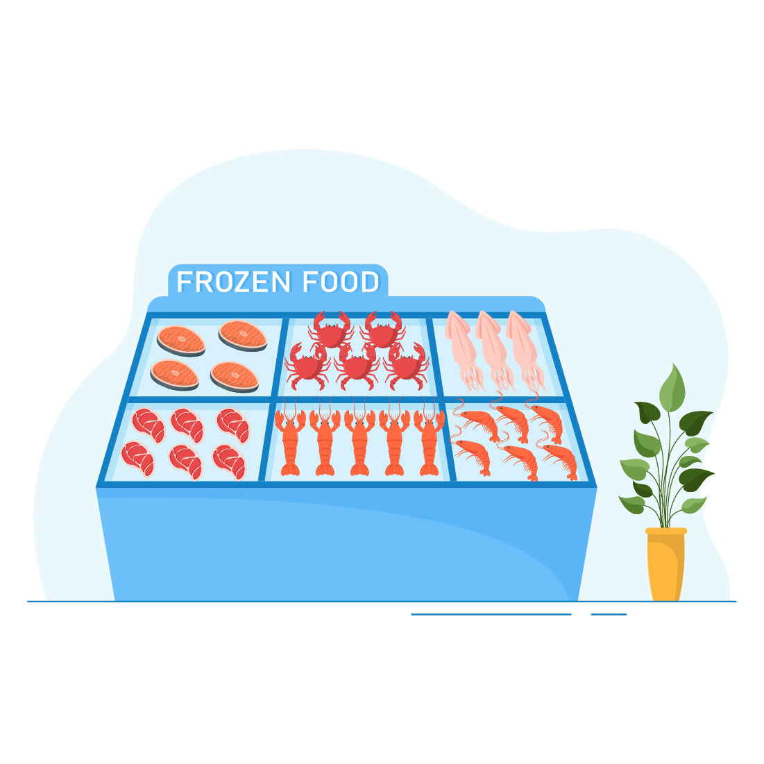 Food Frozen Store Design Illustration cover image.