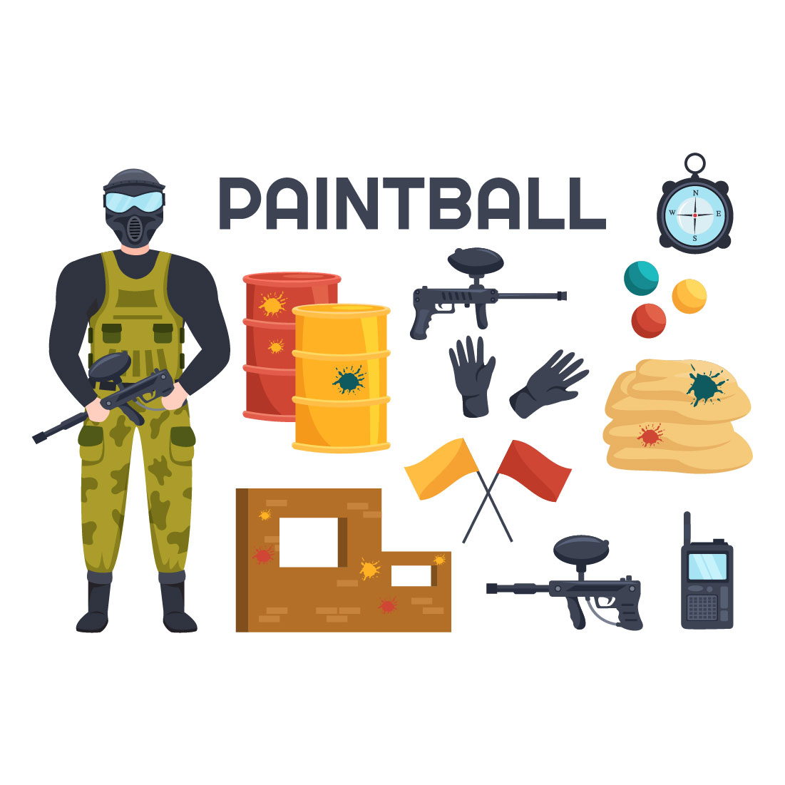 Game Paintball Design Illustration cover image.