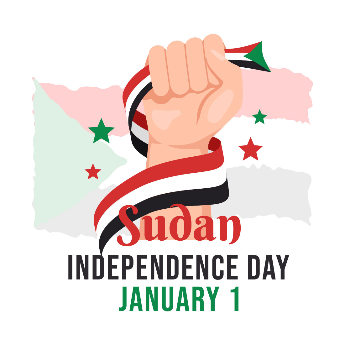 Independence Day of Sudan Illustration cover image.