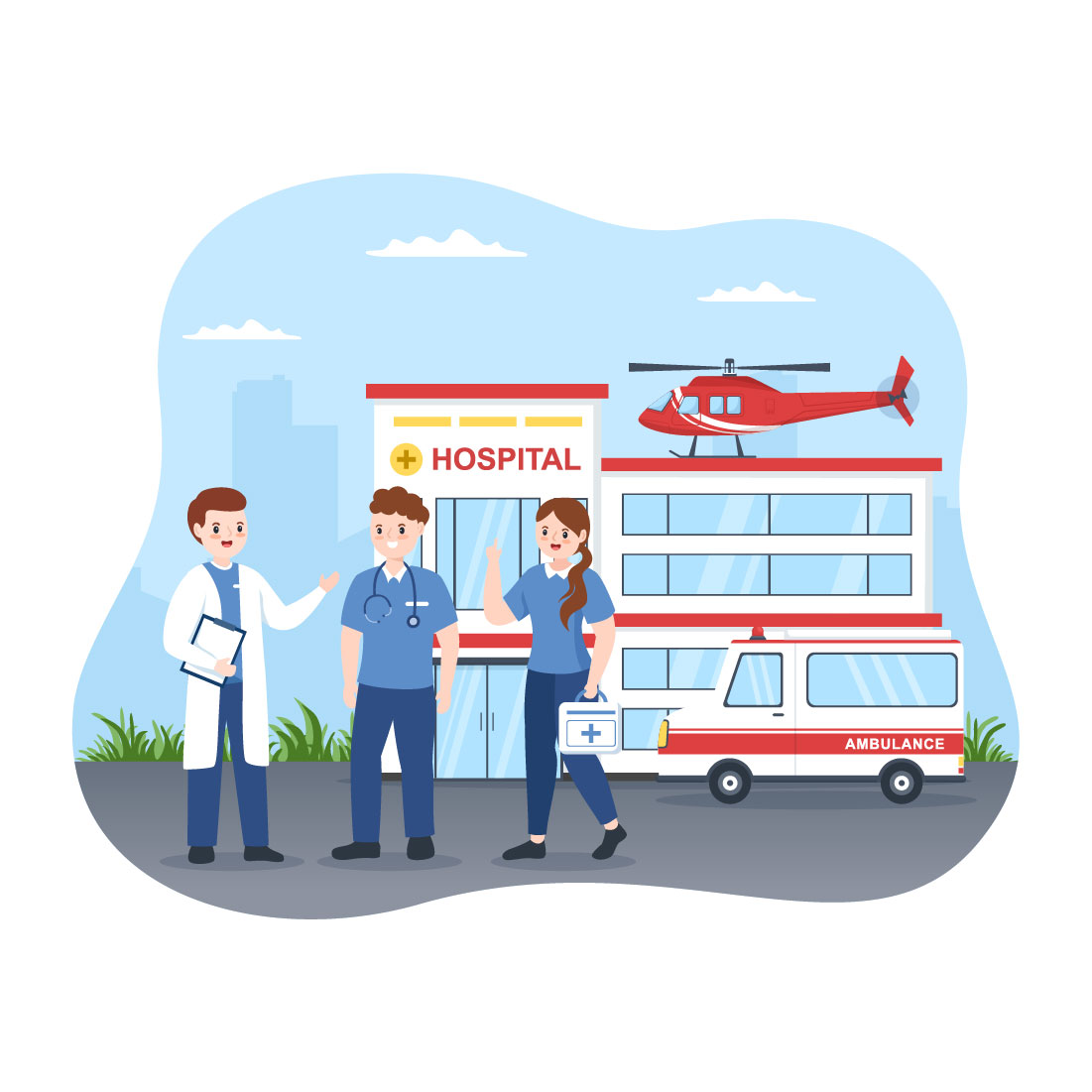 Cartoon Medical Vehicle Ambulance Car Design cover image.