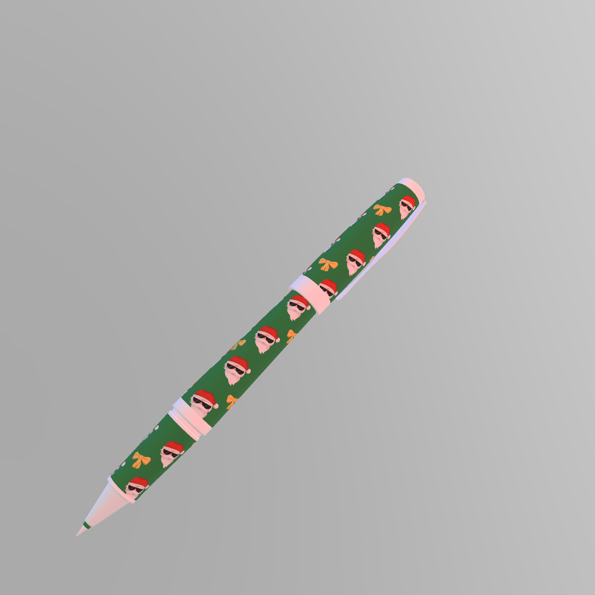 Christmas Claus Pattern Pencil Mockup Design preview image.
