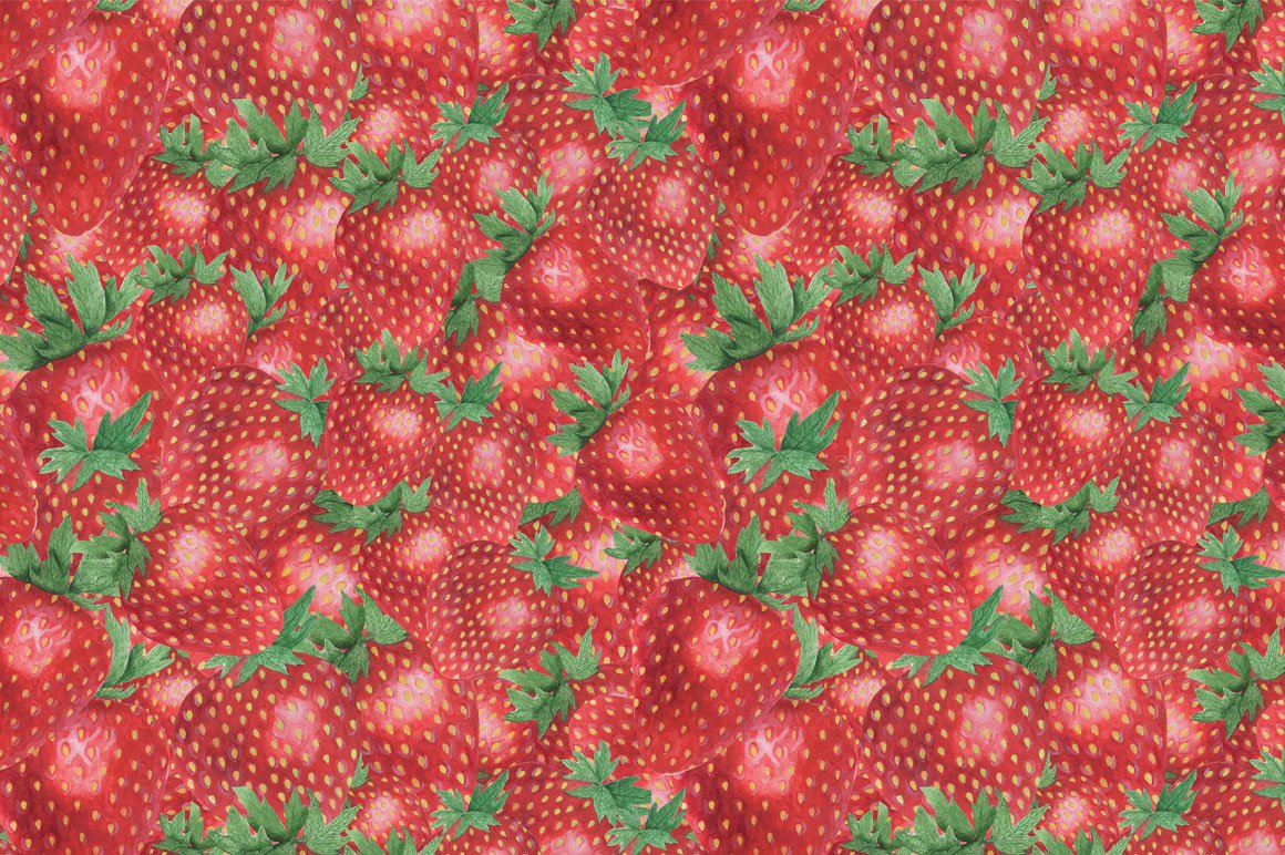 Red background with the strawberries.