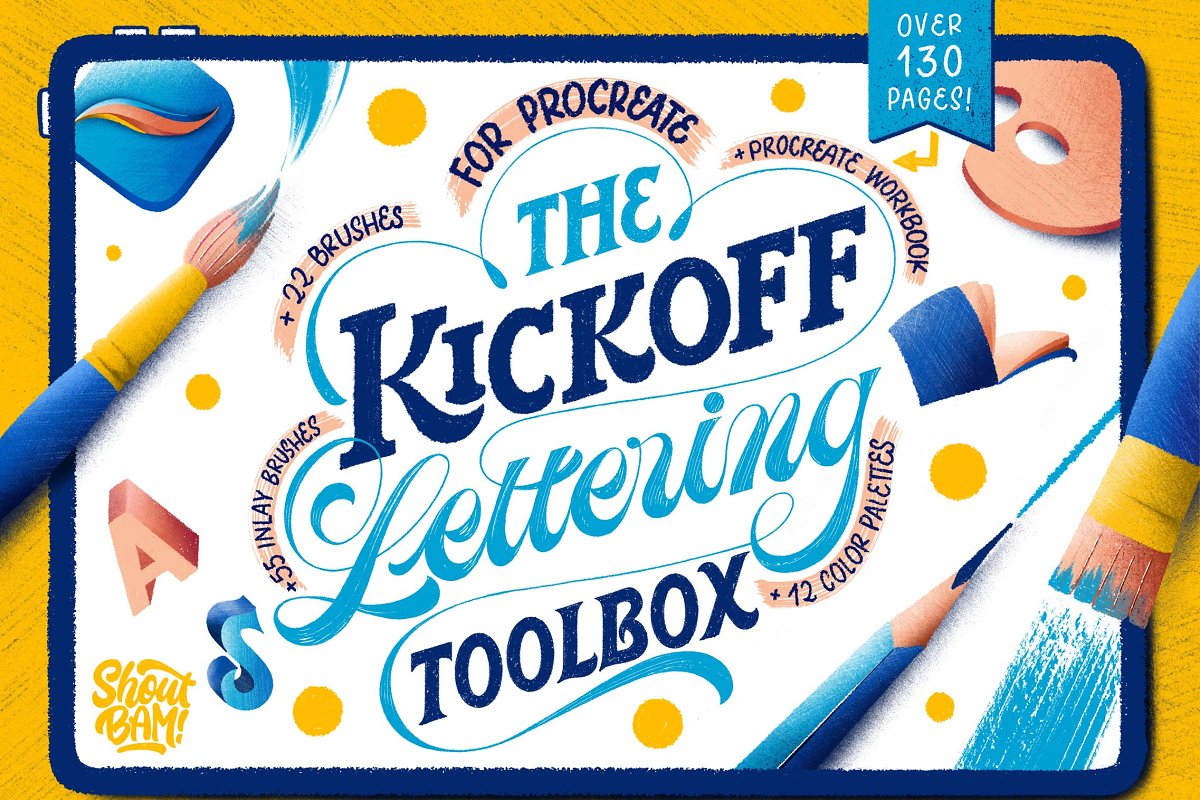 Cover image of The KickOff Lettering Toolbox.