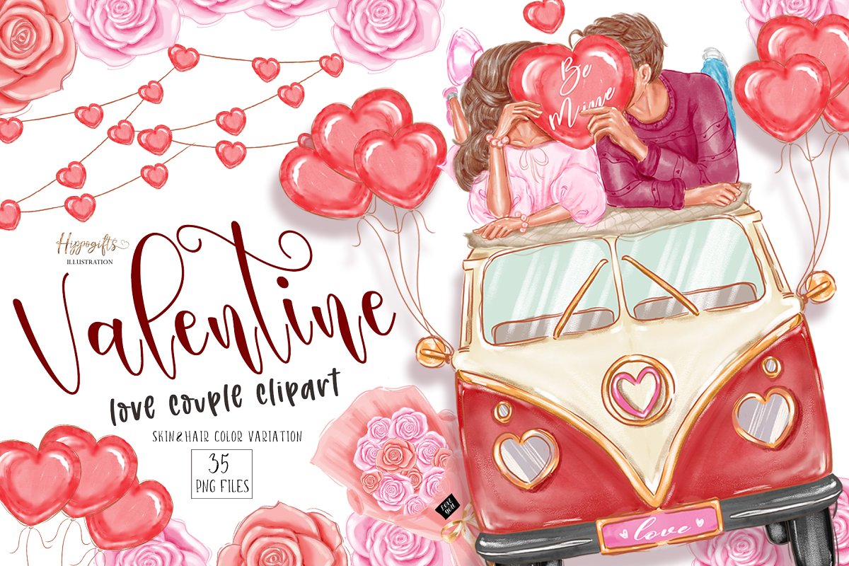 Cover image of Valentine's Day Clipart Love Couple.