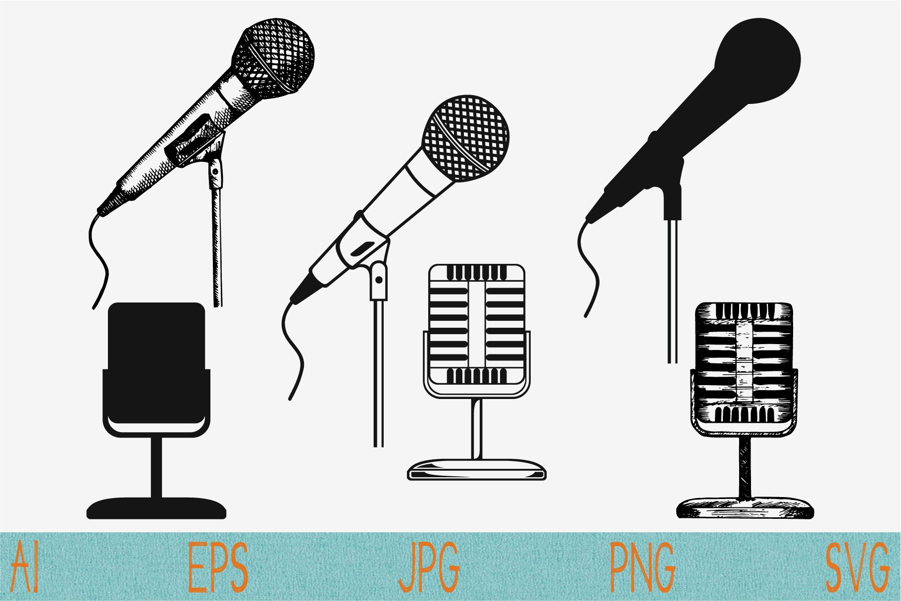 Three options of microphones.