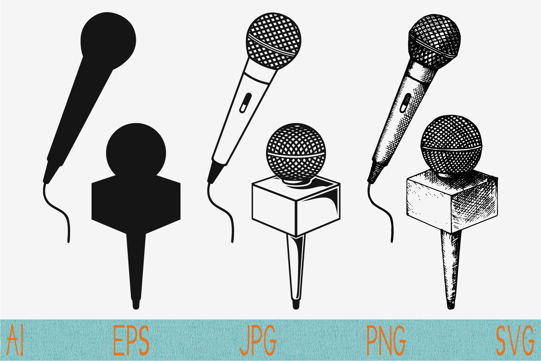 Diverse of karaoke microphones.