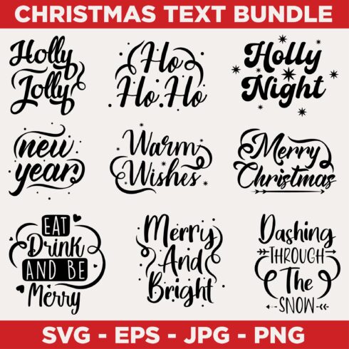 Merry Christmas SVG Text Bundle - main image preview.