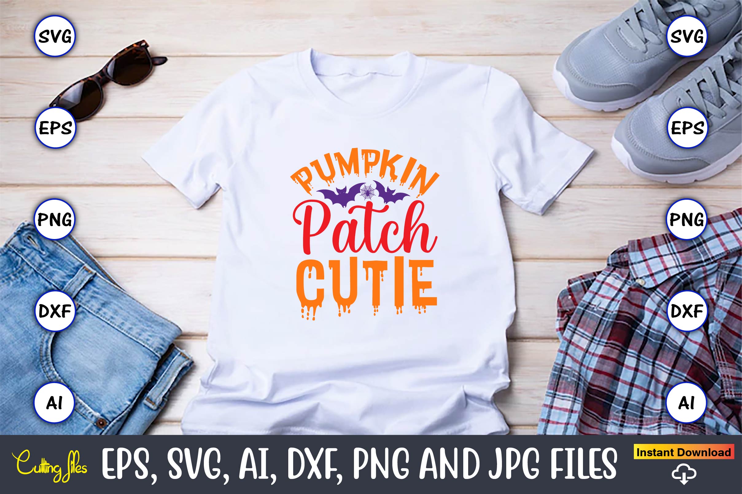 Halloween Pumpkin T-Shirt Design Bundle preview image.