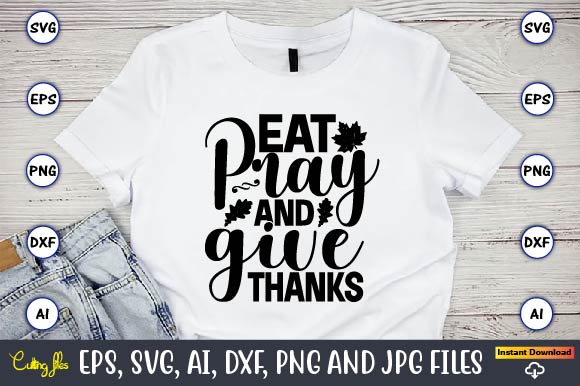 Thanksgiving T-Shirt SVG Design Bundle preview image.
