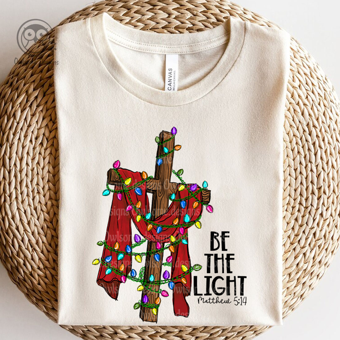 T-shirt Be The Light Christmas Sublimation Design preview image.