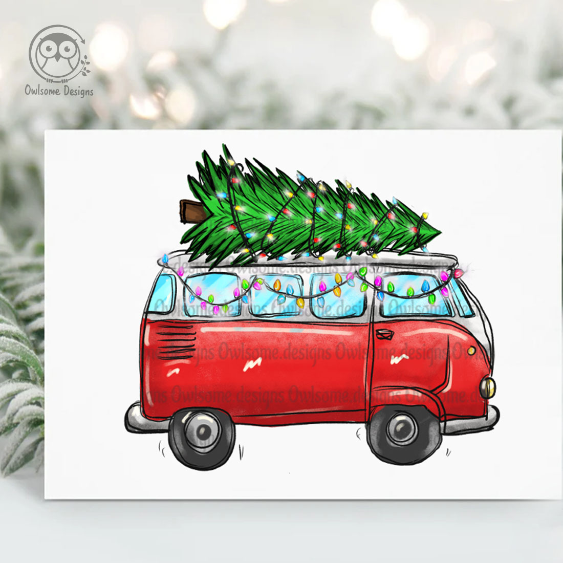 Hippie Bus with Christmas Design cover image.