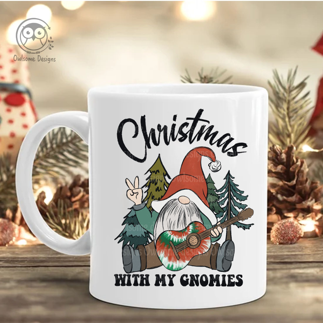 Hippie Gnomes Christmas Sublimation Design cover image.