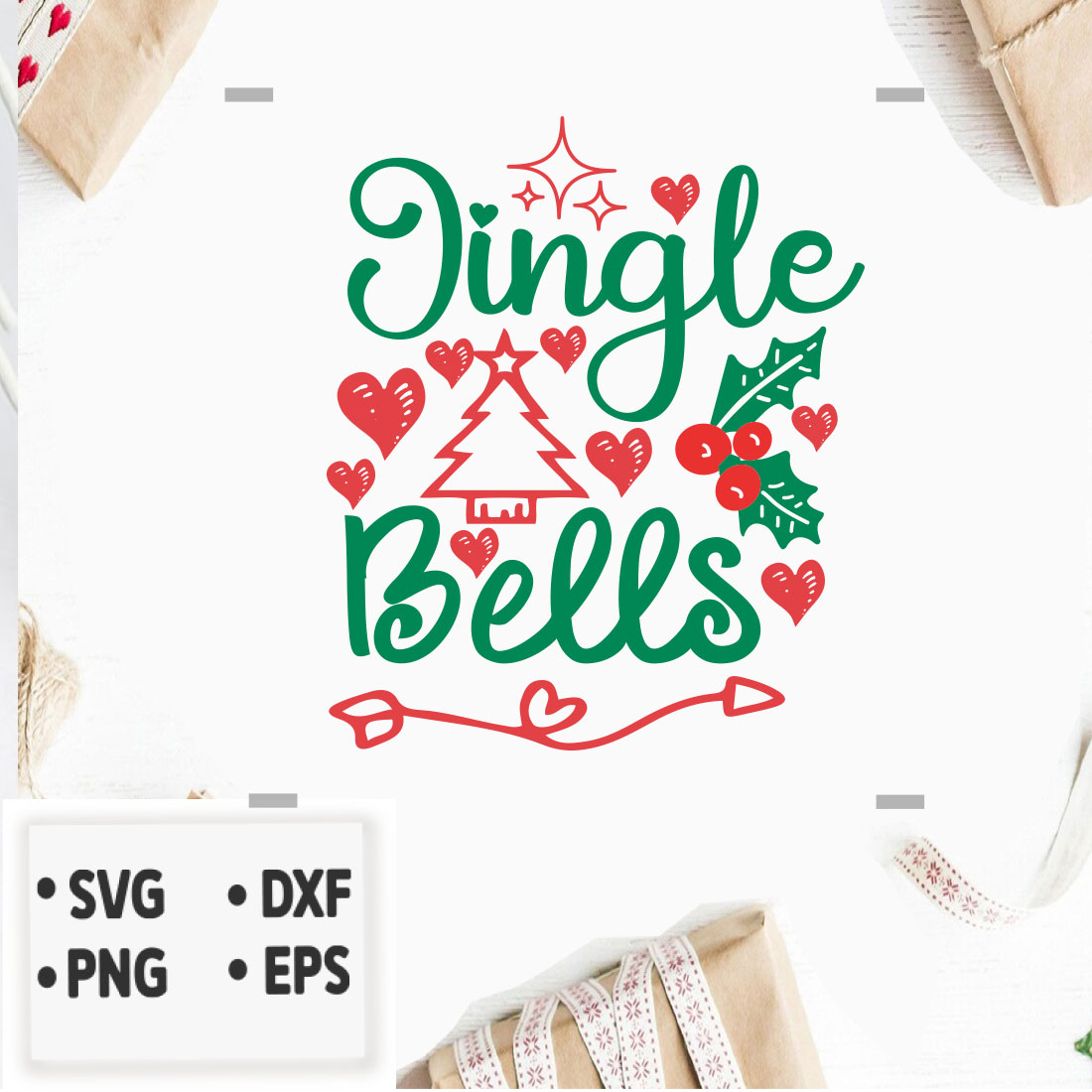 Image with great print Jingle bells.